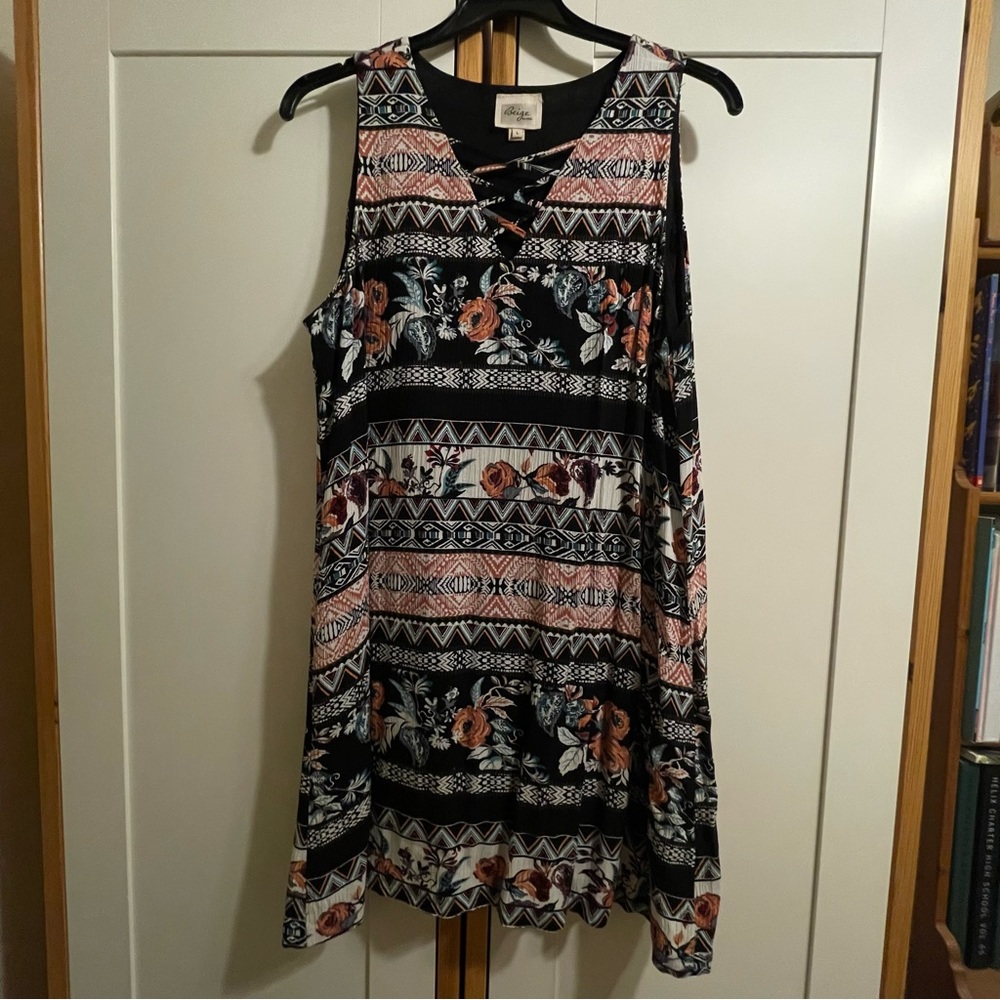 Beige floral printed dress